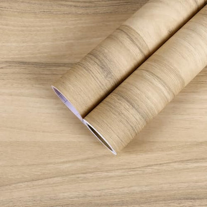 CHIHUT Large Size Wood Grain Contact Paper for Cabinet Shelf Waterproof Light Wood Peel and Stick Wallpaper for Kitchen Bathroom Faux Oak Wooden Wall Paper Self Adhesive Removable Vinyl Film 24"x472" - size: 24" x 472"