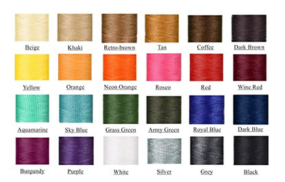 Selric [32 Colors Available] 150D 0.8mm 284Yards Flat Waxed Thread - color: Silver Grey