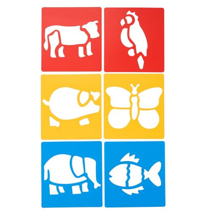 Washable Plastic Animal Stencils - Set of 6 - style: Animals 6PK