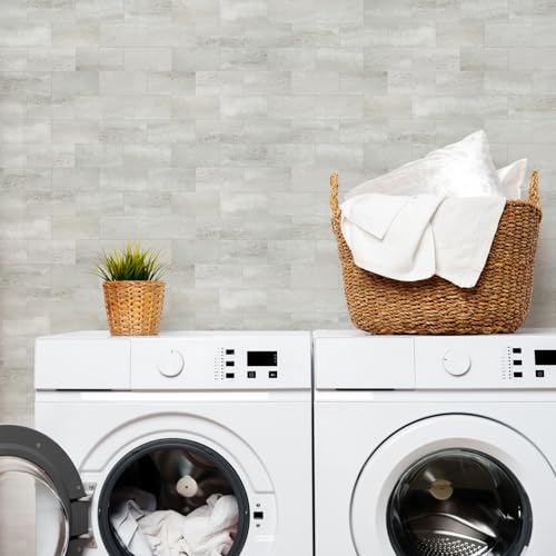 10 Sheets Gray Stone PVC Subway Tiles Peel and Stick Backsplash,12''Heat Resistant Stick on Tiles for Kitchen,Waterproof Peel and Stick Wall Tiles for Bathrrom - color: Light Gray Stone
