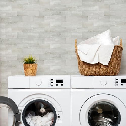 10 Sheets Gray Stone PVC Subway Tiles Peel and Stick Backsplash,12''Heat Resistant Stick on Tiles for Kitchen,Waterproof Peel and Stick Wall Tiles for Bathrrom - color: Light Gray Stone
