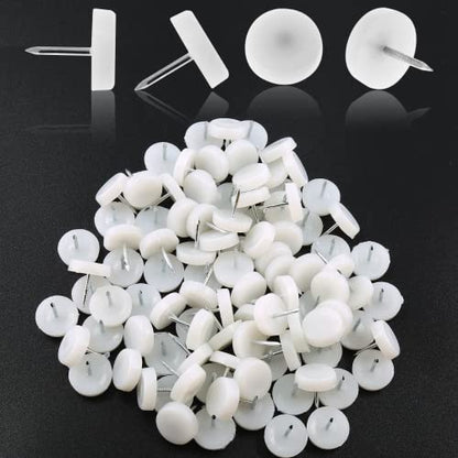 100 PCS 18mm Nylon Nail-in Glides, Chair Leg Floor Protectors - size: 100 PCS