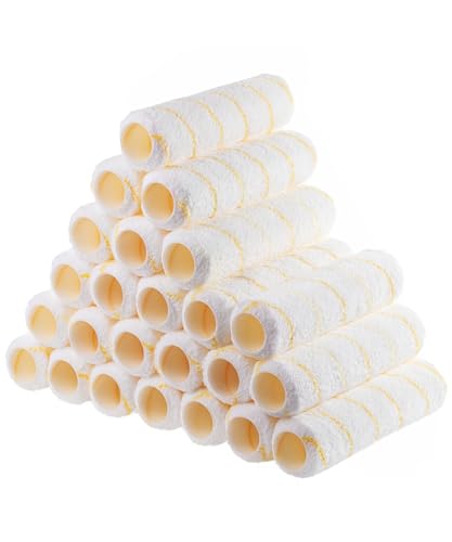 Bates- Paint Roller Covers, 9" x 3/8", 24 Pack, Yellow Stripes, Covers for Paint Rollers 9 Inch, 9 Inch Paint Roller Covers, Paint Roller Cover, Paint Roller Covers 9 Inch, Large Paint Roller Covers - size: 9" x 3/8", 24 Pack