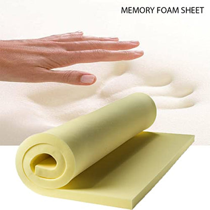 AK TRADING CO. Premium Upholstery Visco Memory Foam Cushion - Perfect for Couch and Sofa, Chair and Seat Cushions, Bench Cushions, Bed Padding, Furniture, DIY - Memory Foam Sheet (2" x 24" x 72") - size: 2" x 24" x 72"