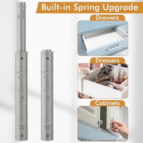 Lounsweer 50 Pack Magnetic Push Latches for Cabinets, Gray Long - color: Gray, size: Long