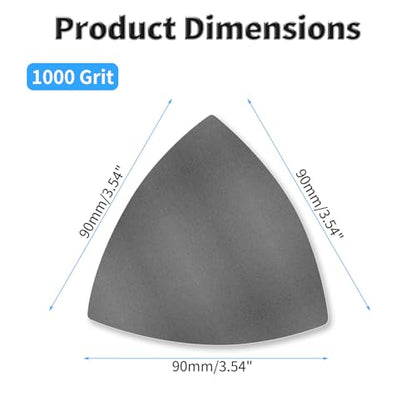 12 Pcs Detail Sander Sandpaper, 1000 Grit Triangular Sandpapers - size: 1,000 Grit