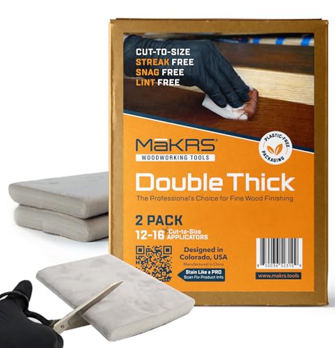 MāKRS Stain Pad Double Thick, Wood Finish Applicators, 2-Pack - size: 2 Pads, style: Double Thick
