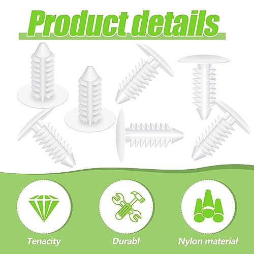 100 Pieces Patio Strapping Rivets Fasteners 3/4" Length Medium Multi Gauge Rivet for Patio Lawn Chair Webbing Repair Strap for Outdoor Furniture Lounge 1/4 Inch Hole (White) - color: White