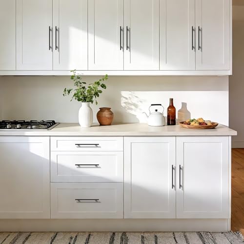 Probrico 30 Pack Holes Centers 7.5Inch(192mm) Black Kitchen Cabinet Pulls,Stainless Steel Dresser Drawer Handles,10inch Length Classic Pull Handle for Cabinets - size: Center to Center: 7-1/2 inch