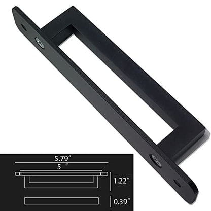 2 Pack 5 Inch 128 mm Matte Black Square Cabinet Handles with Base Plate Aluminum Cabinet Pulls Drawer Pulls Sliding Door Pulls - color: SquareBlack, size: 5 Inch
