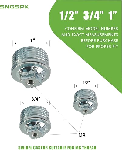 Pipe Plug with Threaded Hole, Square Head Pipe Plug Connector, Threaded Wheel Connector for DIY Furniture, Table Legs and Cabinet trolleys,(Pack of 4) (3/4 INCH) - size: 3/4 INCH