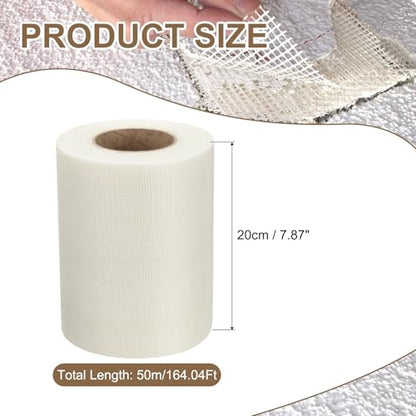 PATIKIL Drywall Repair Mesh Tape, 8 inch x 164 ft Fiberglass Repair Patch Self-Adhesive Dry Wall Joint Tape 12 Mesh Wall Hole Crack and Seam Patch, White - size: 8 inch x 164 Feet