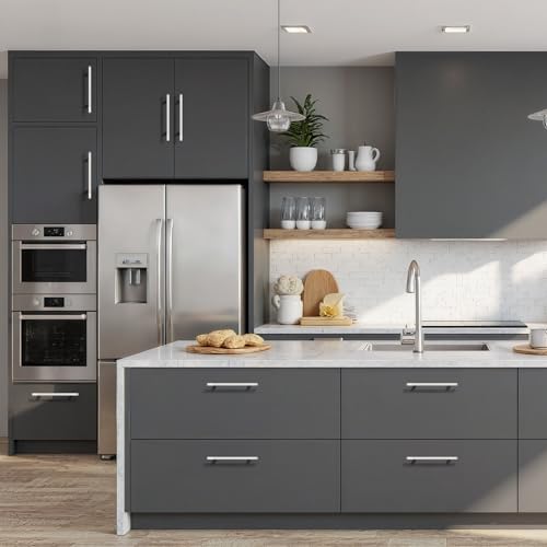 Probrico Brushed Nickel Cabinet Pulls & Handles 7.5" CC Square 5 Pack - color: Brushed Nickel, size: Hole Center: 192mm(7.5inch)