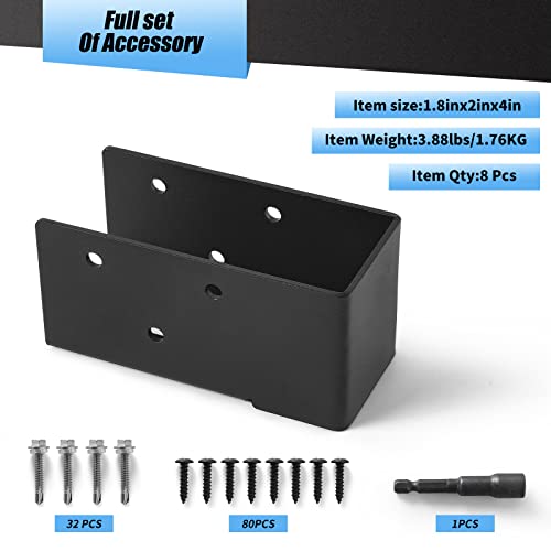 8 Pcs of 2"x4" Concealed Joist Hangers for Outdoor - size: 2“x 4"