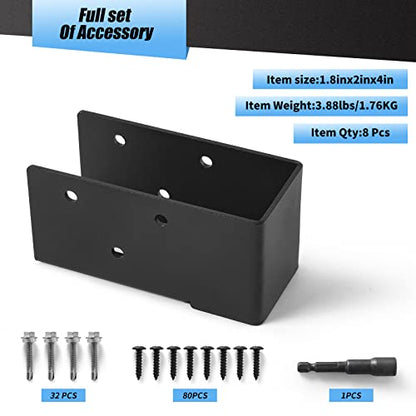 8 Pcs of 2"x4" Concealed Joist Hangers for Outdoor - size: 2“x 4"
