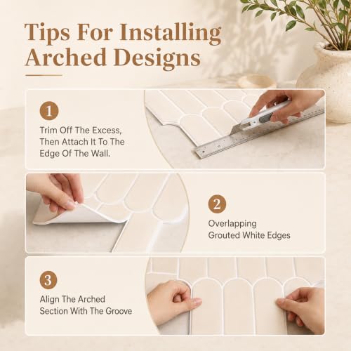 10 Sheets Peel and Stick Backsplash Tile, 12x12in Self Adhesive Wall Tiles