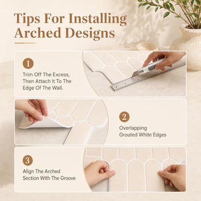 10 Sheets Peel and Stick Backsplash Tile, 12x12in Self Adhesive Wall Tiles