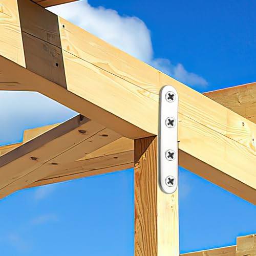 Mending Plates Flat Brackets, 12Pcs Stainless Steel Straight Brace Brackets