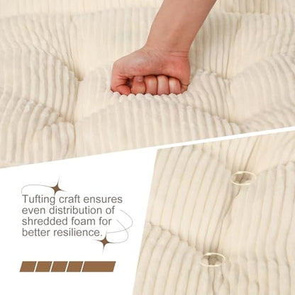 idee-home Rocking Chair Cushions Indoor, Glider Rocker Replacement Cushions - color: Beige, size: 28 X 19 X 4 In & 16 X 19 X 4 In