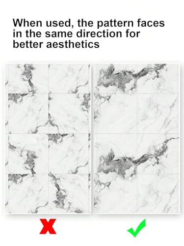 Chejiaye 10pcs Marble Peel and Stick Backsplash Waterproof Washroom Wall Panels, Peel and Stick Tile, PVC Foam Wall Panels for Kitchen,Bathroom,Living Room,White Grey(Not Real Tile,11.8" x 11.8") - color: White Grey2, size: 11.8" x 11.8" x 10Pack