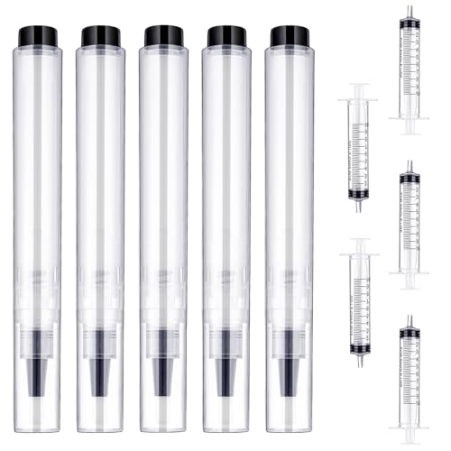BBTO 5 Pack Touch up Paint Pen Fillable Refillable Paint Pen for Walls Reusable Wall Repair Painting Brush Tool for Wood Floors Furniture Cabinets Windows Doors Repair DIY Home Improvement
