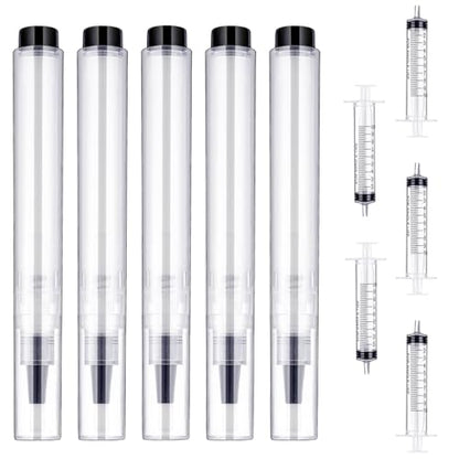 BBTO 5 Pack Touch up Paint Pen Fillable Refillable Paint Pen for Walls Reusable Wall Repair Painting Brush Tool for Wood Floors Furniture Cabinets Windows Doors Repair DIY Home Improvement