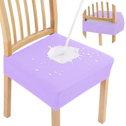 Smiry Waterproof Seat Covers for Dining Room Chairs, Set of 2 - color: Lavender, size: Set of 2