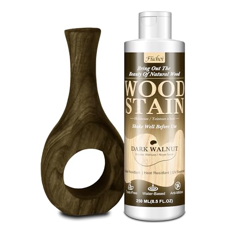 Wood Stain 8.5oz - Walnut | Water Based Furniture Stain & Wood Varnish for Indoor & Outdoor Wooden Furniture, Doors, Windows, Paneling, Cabinets | Low Odor Non-Toxic, Dye Fast, Multiple Finishes - color: Walnut