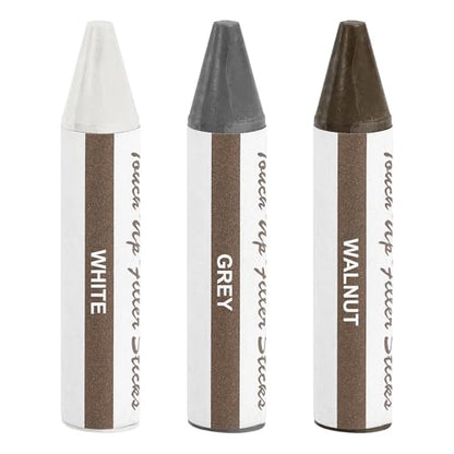 uxcell Wood Filler Stick, 3 Pcs Wax Sticks Wood Touch Up Markers - color: White/Gray/Walnut