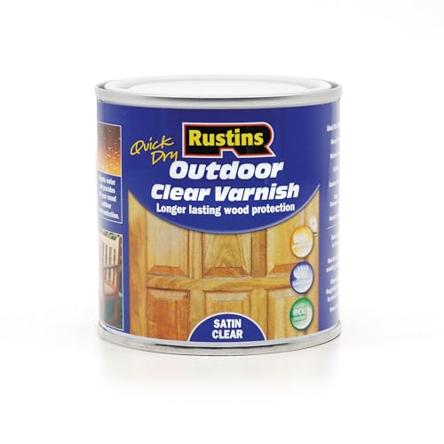 Rustins Quick Dry Outdoor Clear Satin Varnish 250ml | 8.5 Fl. Oz. - color: Clear