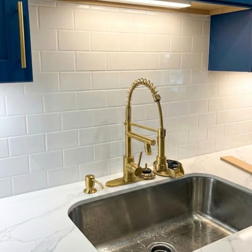 From Plain To Beautiful In Hours 129 Subway PVC 2' x 8' Glue-up Backsplash Panels (Covers / 64 sq.ft), Gloss White, 4 Piece - color: Gloss White, size: Pack of 4
