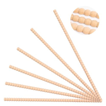 Wood Bobbin Trim Molding Beaded Wood Trim 15.7 Inch Long - size: 11mm