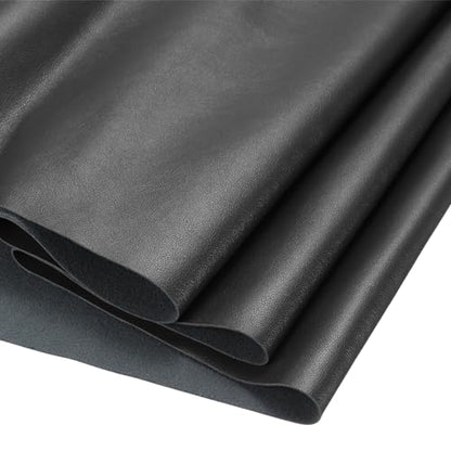 DMiotech 1 Pack 14 Inch x 53 Inch Faux Leather Sheet Furniture Cover Napa Skin Black PU Leather Roll for Handmade DIY Craft Projects - color: Black