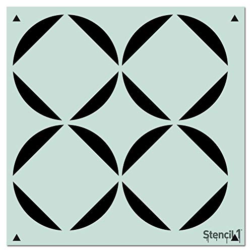 Stencil1 Square Petals Wallpaper Pattern Stencil 11" X 11" - Reusable Premium Quality Mylar Stencils for Painting Walls, Fabric, Furniture, Crafts, Decor - Allover Wallpaper Effects - 11" x 11” - color: Square Petals Wallpaper Pattern Stencil