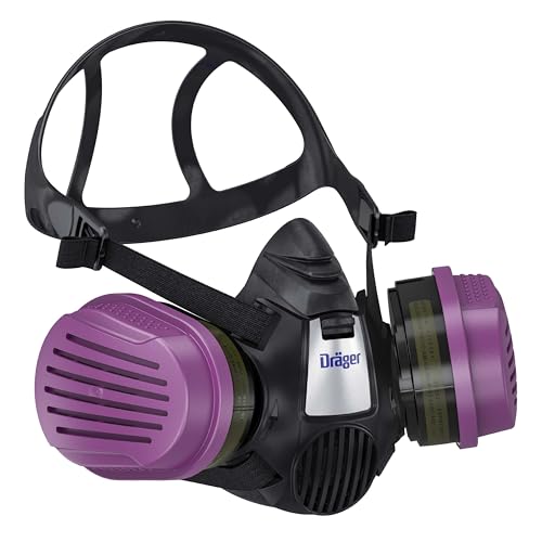 Dräger X-plore 3500 Respirator Mask Multi-Gas/P100 Combination Cartridge (OV/AG/HF/FM/CD/AM/MA/HS/P100) NIOSH-certified Half-Mask for Painting, Chemicals, Construction