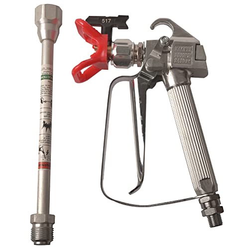 Airless Paint Spray Gun 3600PSI 517 Tip with 10 inches Extension Rod for All Airless Paint Sprayer