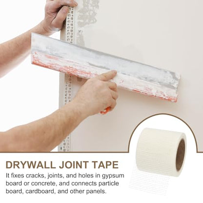 PATIKIL Drywall Repair Mesh Tape, 4 inch x 82 ft Fiberglass Repair Patch Self-Adhesive Dry Wall Joint Tape 8 Mesh Wall Hole Crack and Seam Patch, White - size: 4 inch x 82 Feet