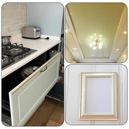 Zonon 10 Pcs Aluminum Wall Corner Protector 35.4 x 0.8 Gold Corner Trim