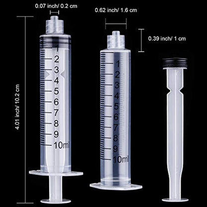 TecUnite 10 ml 20 Pack Plastic Syringes Without Needle for Liquid and Craft - size: 10 ML