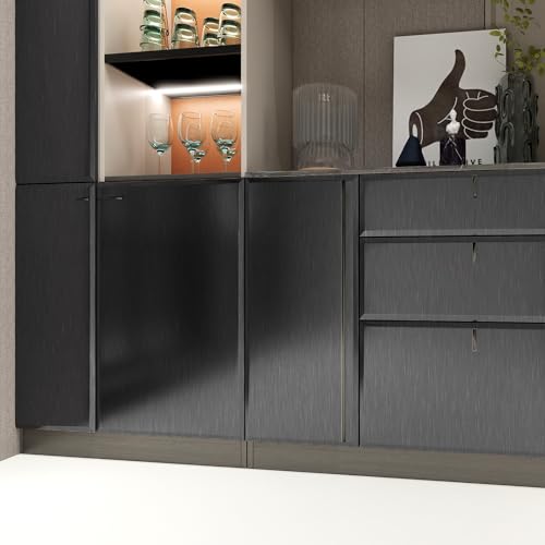 Black Stainless Steel Contact Paper for Countertops Cabinets - color: Black, size: 15.7" x 472"
