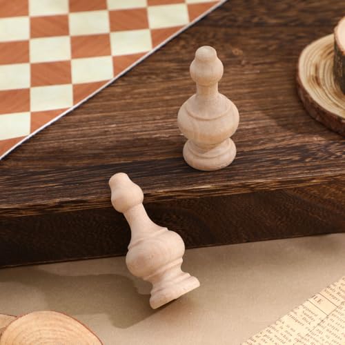 10Pcs Unfinished Wood Finials 2.55" .06" Natural Solid