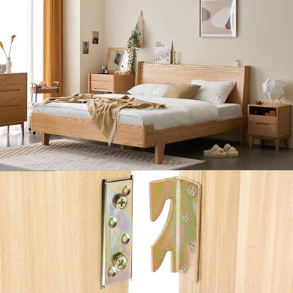 8 Sets Bed Rail Brackets,Heavy Duty Bed Frame Brackets Bed with Screws - size: 8 Pieces