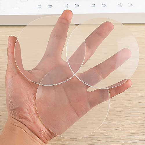 Door Stopper Wall Protector,Transparent Large Round - size: 9 cm Round (3 pcs)