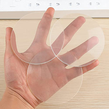 Door Stopper Wall Protector,Transparent Large Round - size: 9 cm Round (3 pcs)