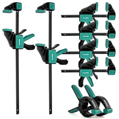 GRENPRO 8-Pack Bar Clamps for Woodworking, 12" and 6" Bar Clamps