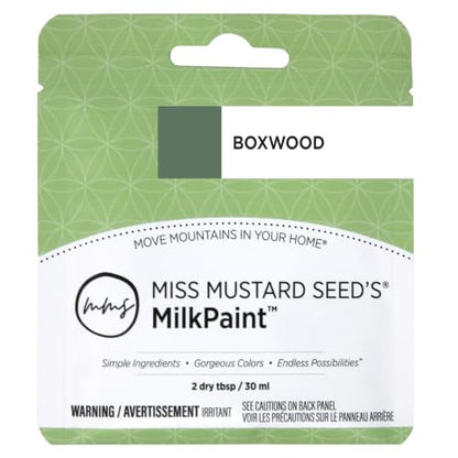 Miss Mustard Seed's Milk Paint for Furniture, Cabinets & Wood, Boxwood, Sample - color: Boxwood, size: 1 Ounce (Pack of 1)