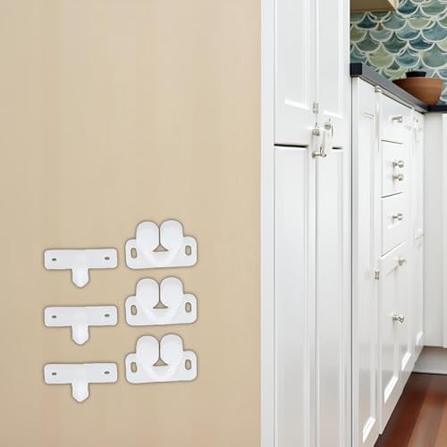 3Pcs White Marine Boat Ball Catch Door Cupboard Spring Back Plates Roller Latch Plastic Catches Cabinet Hardware Tools and Home Improvement