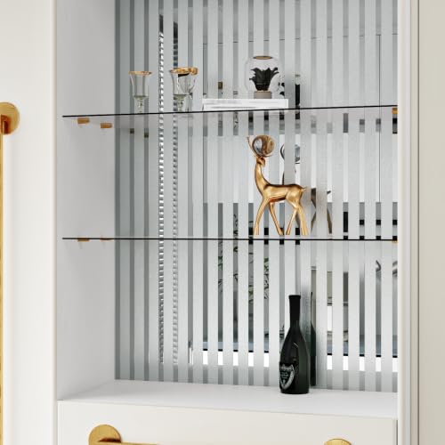 Silver Mirror Stripe Peel and Stick Wall Panel Soundproof 12×118" - color: Silver, size: 11.8" x 118"