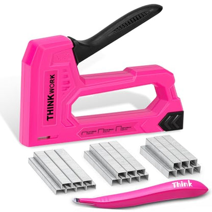 THINKWORK Light Duty Staple Gun - Upholstery Staple Gun for Wood - color: Pink
