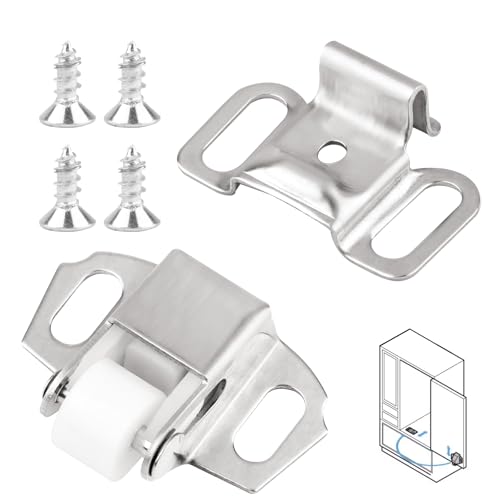 1 Pack Mailbox Door Replacement Roller Catch Latch Assembly,Hardware Roller Wheel Spring Cabinet Furniture Closet Door Catch Latch Holder with Screws for Mailbox RV,Kitchen Cabinets Doors